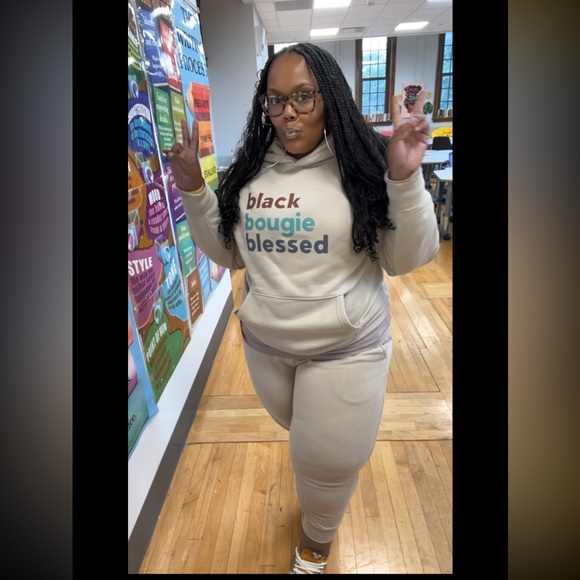 Black Bougie Blessed Jogger set - Picture 1 of 2